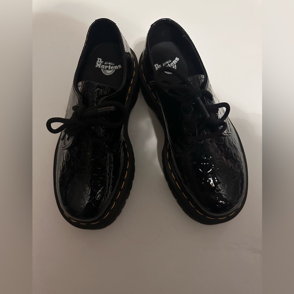 Stussy Doc Dr Martens Bailey Cheetah Leopard Print Patent Platform Shoes Size 4M - Picture 3 of 5